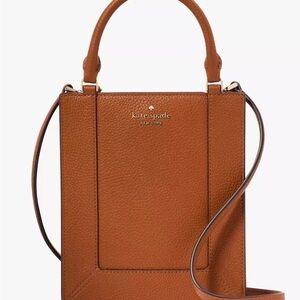 Kate Spade Lena Mini Tote Brown Pebbled Leather Purse Bag NWT $349 MSRP
